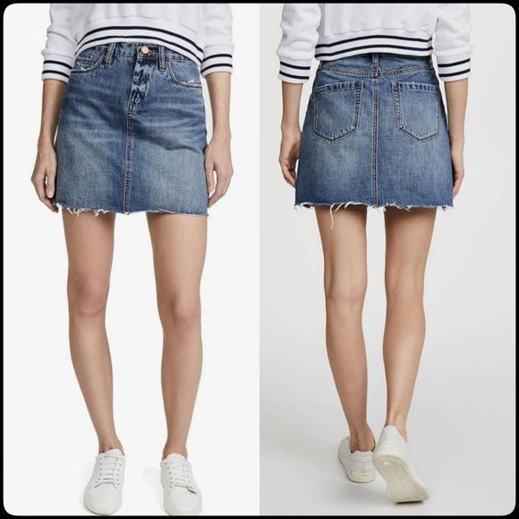 Blank NYC Dresses & Skirts - [BLANK NYC] Faithful 90's Y2K Inspired Way Back When Denim Raw Hem Skirt Size 28